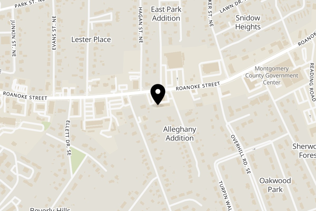 Map showing the location of Gardner's Grill on 419 Roanoke St in Christiansburg